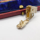 Sterling Silver Openable Church with Wedding Couple Charm Pendant Vintage c1970