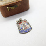 Sterling Silver Enamel Hunstanton Travel Shield Charm Pendant Vintage c1970