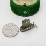 Sterling Silver Top Hat Charm Pendant Vintage c1970