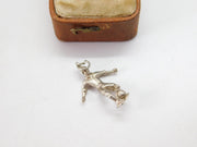 Sterling Silver Football Player Soccer Charm Pendant Vintage c1970