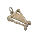 Sterling Silver Concert Harp Charm Pendant Vintage c1970