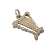 Sterling Silver Concert Harp Charm Pendant Vintage c1970