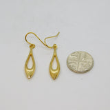 Pair of Sterling Silver 9ct Gold Filled Peardrop Dangly Earrings Modern c2000