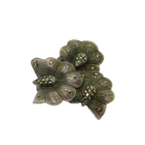 Sterling Silver Marcasite Deco Style Floral Brooch Pin Contemporary c1990
