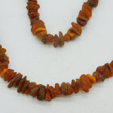 Long Rough Cut Baltic Amber Strung Necklace Vintage c1960 100cm Length