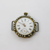 20th Century Swiss .800 Silver, Enamel & Pearl Set Ladies Watch Antique c1920s