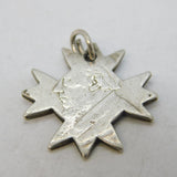 Boer War Period Sterling Silver Cross Carved Coin Fob Pendant Antique