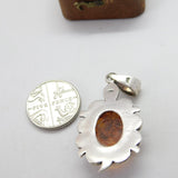 Sterling Silver Turtle Style Cabochon Baltic Amber Charm Pendant Vintage c1970