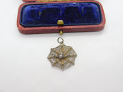 Sterling Silver Spider in her Web Charm Pendant Vintage c1970