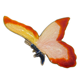 Sterling Silver & Colourful Enamel Butterfly or Moth Brooch Antique c1940 Deco