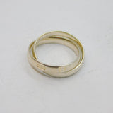 Sterling Silver Double Band Ring With Hallmarks Contemporary 2001 London Size S