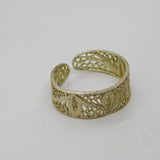 Sterling Silver Eastern Style Filigree Open Band Ring Vintage c1970 Size S