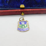 Sterling Silver and Enamel Sheffield Travel Shield Charm Pendant Vintage c1970