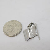 Sterling Silver Enamel USA Flag Charm Pendant Vintage c1970