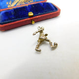 Sterling Silver Striding Footballer Charm Pendant Vintage c1970