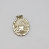 Sterling Silver Double-Sided St Christopher Travel Charm Pendant Vintage c1950s