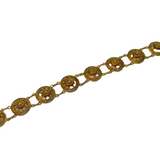 Sterling Silver Gilt Sunflower Form Panel Bracelet Vintage c1970 19.5cm