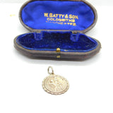 Sterling Silver St Christopher Bordered Charm Pendant Vintage c1970