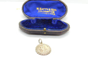 Sterling Silver St Christopher Bordered Charm Pendant Vintage c1970