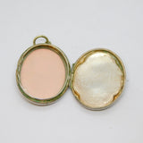 Sterling Silver Floral Design Oval Double Locket Pendant Vintage c1970