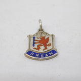 Sterling Silver Brean Enamel Shield Charm Pendant Vintage c1970