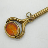 Victorian 10ct Yellow Gold Cased Stone Set Spinning Watch Key Fob Antique c1860s