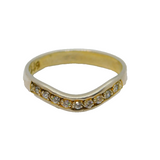 Sterling Silver CZ Set Curved Half Eternity Band Ring Vintage c1970 Size P