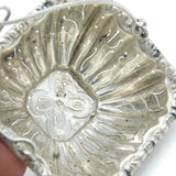 French 19th Century .950 Silver Floral Pattern Spout Tea Strainer Antique c1880
