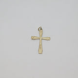 Sterling Silver Patterned Cross Charm Pendant Vintage c1970s