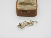 Sterling Silver Lady Carrying Food on Head Charm Pendant Vintage c1970