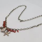 Sterling Silver Sea Theme Charms With Coral Studio Necklace Contemporary c2000
