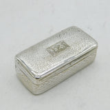 George IV Sterling Silver Floral Pattern Snuff Box Antique 1824 Birmingham
