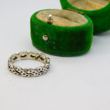 Sterling Silver Dotty Design Braided Band Ring Vintage c1970 Size O