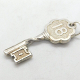 Sterling Silver 18th Birthday Key Charm Pendant Vintage c1970