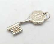 Sterling Silver 18th Birthday Key Charm Pendant Vintage c1970