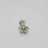 Sterling Silver Light Blue Topaz Simplistic Flower Charm Pendant Vintage c1970s