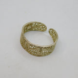 Sterling Silver Eastern Style Filigree Open Band Ring Vintage c1970 Size S