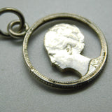 Sterling Silver 25 Cents Coin Cut Out Charm Pendant 1928