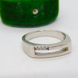 Sterling Silver Modernist Spinel Set Dress Ring Vintage c1970 Size R UK