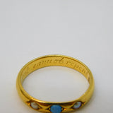 18th Century 22ct Gold Posy Ring 'A Mind Content Cannot Repent' Antique