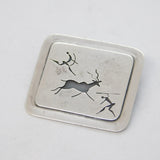 Birger Haglund South African Sterling Silver Cave Painting Brooch Vintage