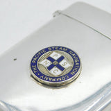 Victorian Sterling Silver Enamel Pacific Steam Company Card Case Antique 1886