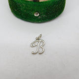 Sterling Silver B Initial Charm Pendant Vintage c1970