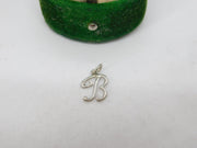 Sterling Silver B Initial Charm Pendant Vintage c1970
