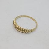 Sterling Silver Domed Textured Striped Band Dress Ring Vintage c1970 Size N 1/2