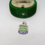Sterling Silver Enamel Wales Shield Charm Pendant Vintage c1970
