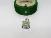 Sterling Silver Enamel Wales Shield Charm Pendant Vintage c1970