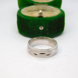 Sterling Silver Textured Patterned Brushed Band Ring Vintage c1970 Size N