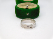 Sterling Silver Textured Patterned Brushed Band Ring Vintage c1970 Size N