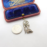 Sterling Silver Flamenco Dancing Couple Charm Pendant Vintage c1970